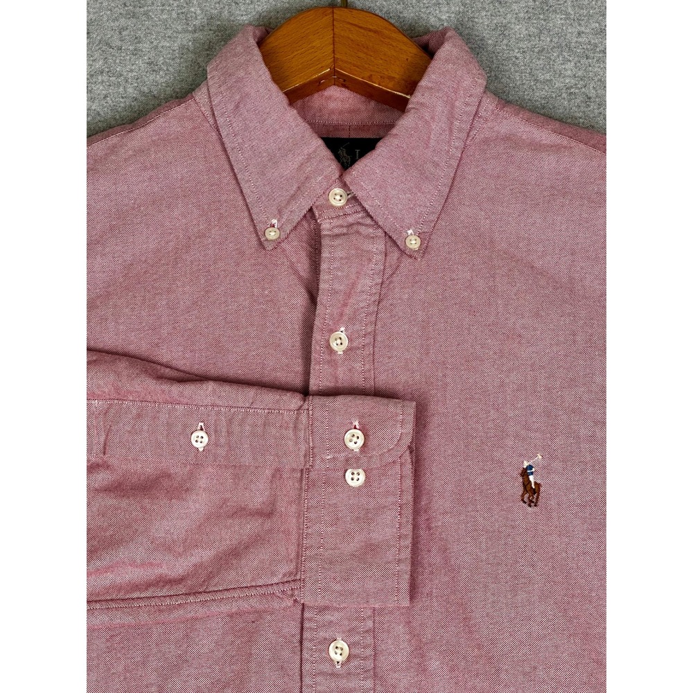 Vintage Ralph Lauren Button Down Mens 16.5 34/35 Pink Custom Fit Oxford Shirt